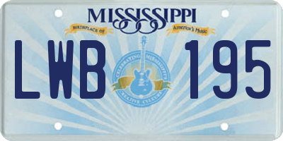 MS license plate LWB195