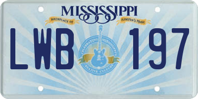 MS license plate LWB197