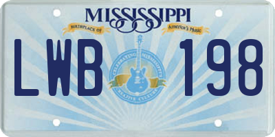 MS license plate LWB198