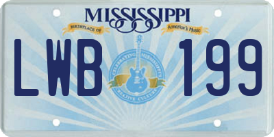 MS license plate LWB199
