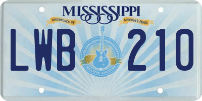 MS license plate LWB210
