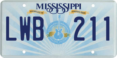 MS license plate LWB211