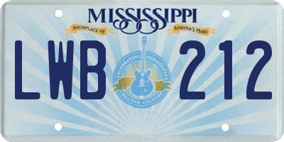 MS license plate LWB212