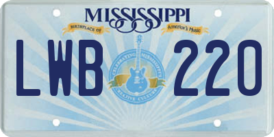 MS license plate LWB220