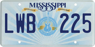 MS license plate LWB225