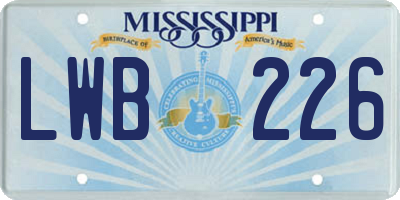 MS license plate LWB226