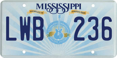 MS license plate LWB236