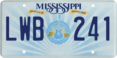 MS license plate LWB241