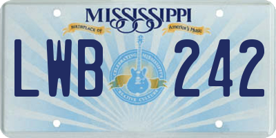 MS license plate LWB242