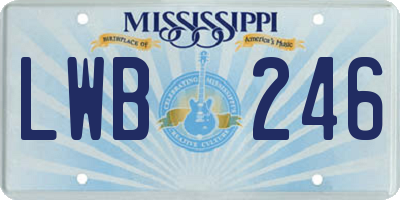 MS license plate LWB246