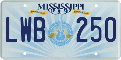 MS license plate LWB250