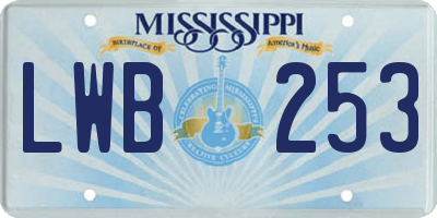 MS license plate LWB253