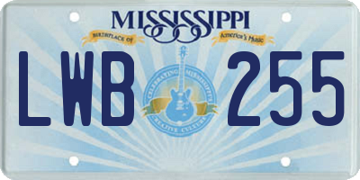 MS license plate LWB255