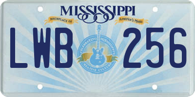 MS license plate LWB256