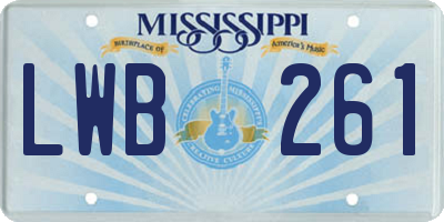 MS license plate LWB261
