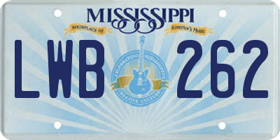 MS license plate LWB262