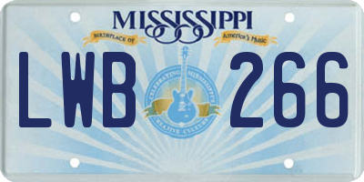 MS license plate LWB266