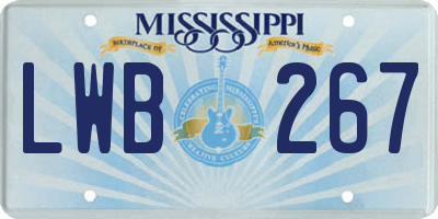 MS license plate LWB267