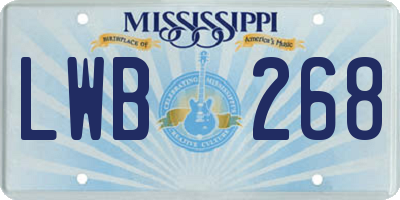 MS license plate LWB268