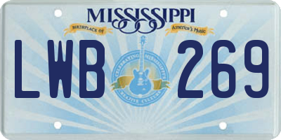 MS license plate LWB269