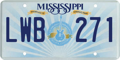 MS license plate LWB271