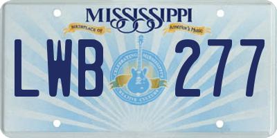 MS license plate LWB277