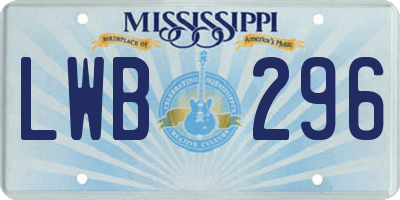 MS license plate LWB296