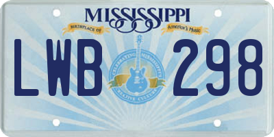 MS license plate LWB298