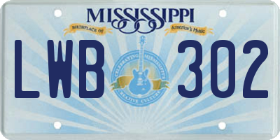 MS license plate LWB302