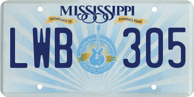 MS license plate LWB305