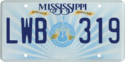 MS license plate LWB319