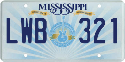 MS license plate LWB321