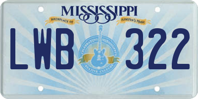 MS license plate LWB322
