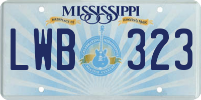 MS license plate LWB323