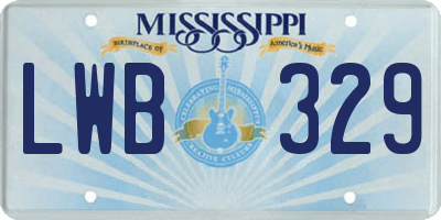 MS license plate LWB329