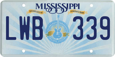 MS license plate LWB339