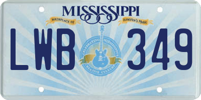 MS license plate LWB349