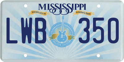 MS license plate LWB350