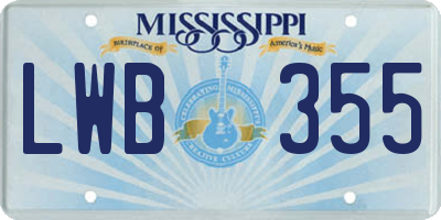 MS license plate LWB355