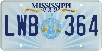 MS license plate LWB364
