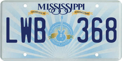 MS license plate LWB368
