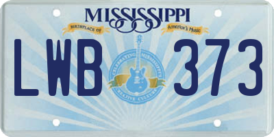 MS license plate LWB373