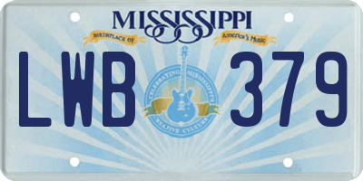 MS license plate LWB379