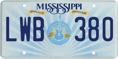 MS license plate LWB380
