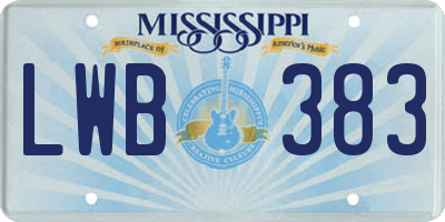 MS license plate LWB383