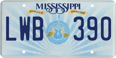 MS license plate LWB390
