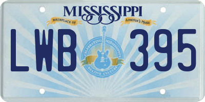 MS license plate LWB395