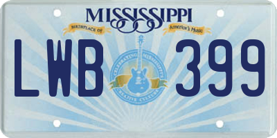 MS license plate LWB399