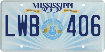 MS license plate LWB406