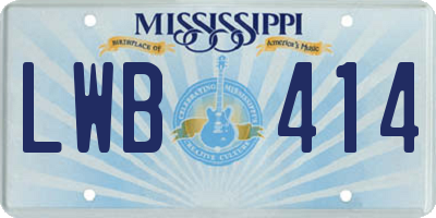 MS license plate LWB414